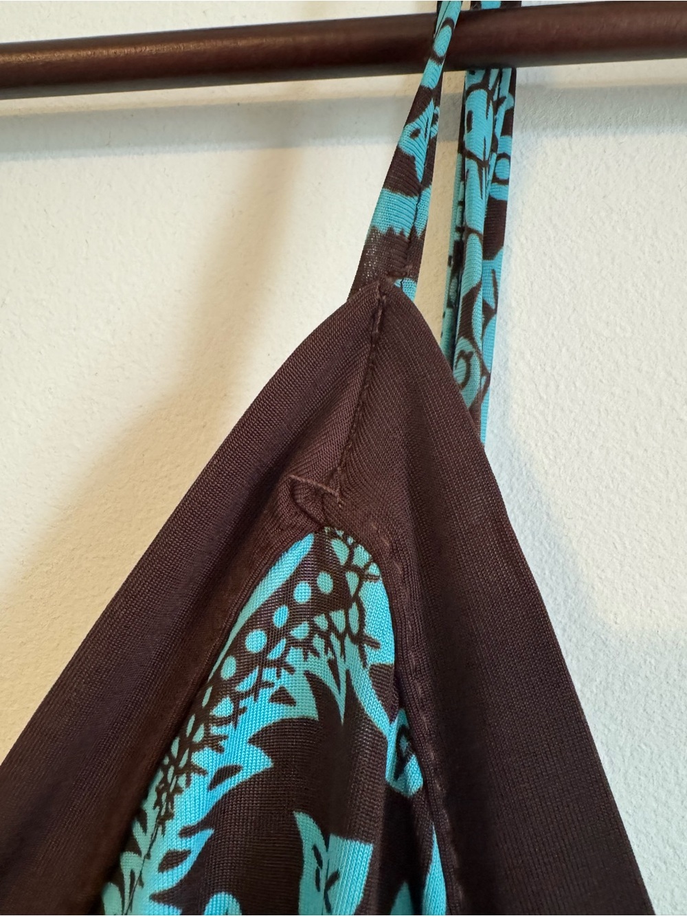 Teal Paisley Print Brown Summer Dress - Picture 14 of 16
